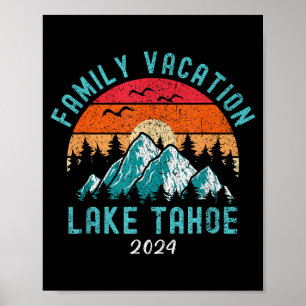 Affiche Vacances en famille de randonnée en montagne ski 2