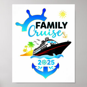 Affiche Vacances en famille en croisière Équipe de groupe