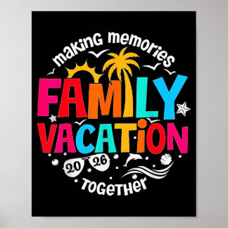 Affiche Vacances en famille en t-shirt pour créer des souv