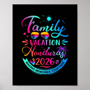 Affiche Vacances en famille Honduras 2026 Cadeau de palmie