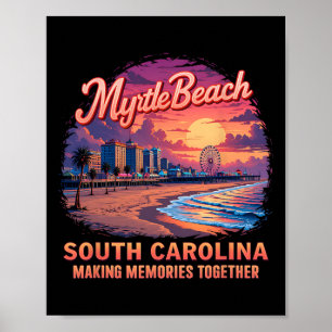 Affiche Vacances en famille Myrtle Beach 2025 Fêtes d'été