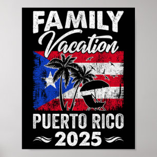 Affiche Vacances en famille Porto Rico 2025 Plage Été Vaca