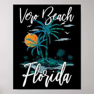 Affiche Vacances en famille Retro Sunset Floride Vero Beac
