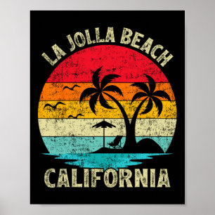 Affiche Vacances en famille Vintage Retro California La Jo