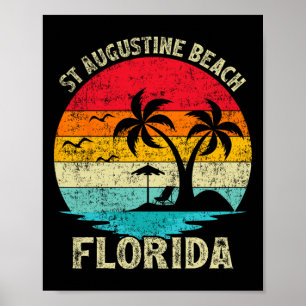 Affiche Vacances en famille Vintage Retro Florida St Augus
