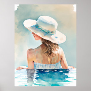 Affiche Vacances en piscine