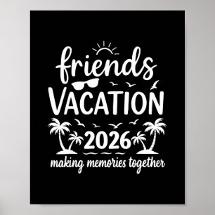 Affiche Vacances entre amis 2026 Équipe de plage tropicale