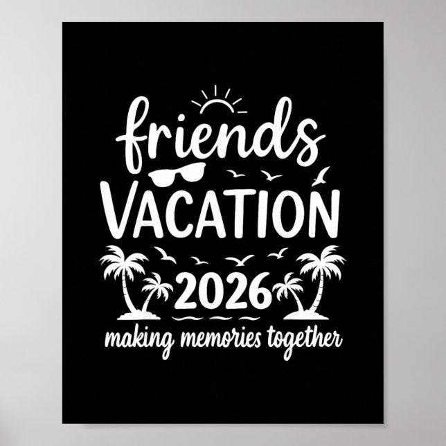 Affiche Vacances entre amis 2026 Équipe de plage tropicale (Devant)