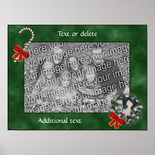 Affiche Vacances Greyhound Wreath Ajouter Votre Photo (Devant)