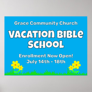 Affiche Vacances personnalisées Bible Fleurs de l'école