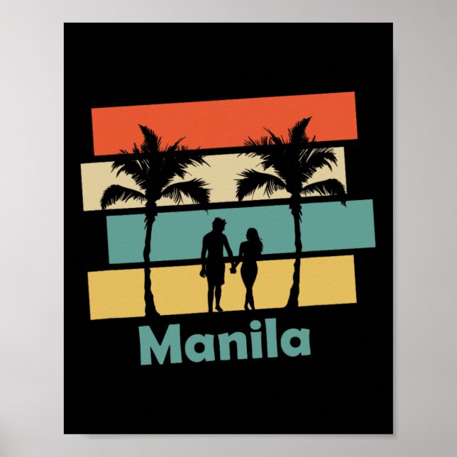 Affiche Vacances Rétro Vintage Manille Philippines  (Devant)