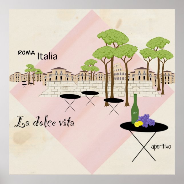 Affiche Vacances Romaines Pastel Moderne (Devant)