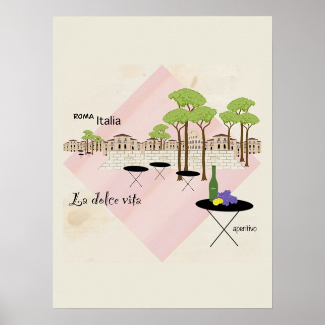 Affiche Vacances Romaines Pastel Moderne (Devant)