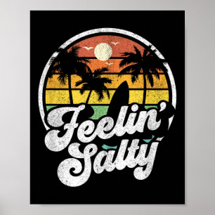 Affiche Vacances sur l'île sentiment salé Surf Rétro Palmi