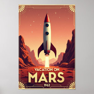 Affiche Vacances sur Mars : 1963 Retro Space Travel
