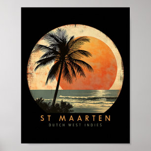 Affiche Vacances Surf Plage St. Maarten Smx Voyage St. Mar