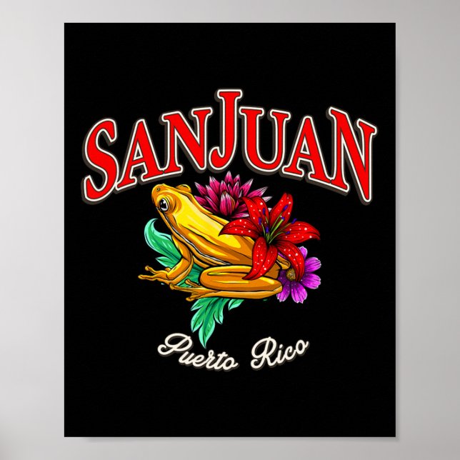 Affiche Vacances tropicales à San Juan avec la grenouille  (Devant)