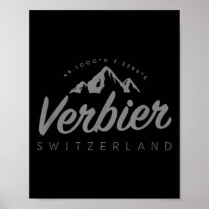 Affiche Vacances Verbier Mountain Ski Suisse