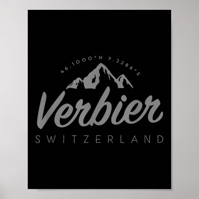 Affiche Vacances Verbier Mountain Ski Suisse (Devant)