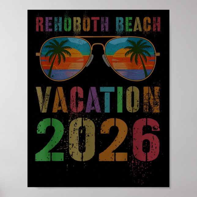 Affiche Vacances vintage à Rehoboth Beach 2026 Natation (Devant)