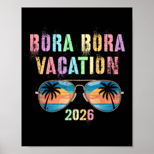 Affiche Vacances vintage bora bora 2026 vacay nager voyage