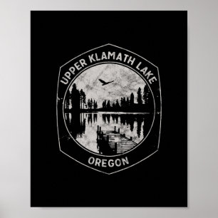 Affiche Vacances vintage en plein air Upper Klamath Lake O