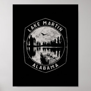 Affiche Vacances vintage Lake Martin Alama Outdoors