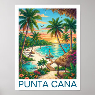 Affiche Vacances Vintage Punta Cana République dominicaine