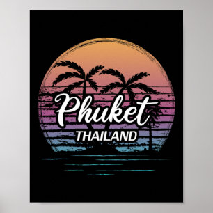 Affiche Vacances vintage Thaïlande Voyage Asie Plage thaïl