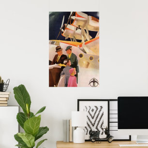 Affiche Vacances vintages en famille Via Seaplane avec hél