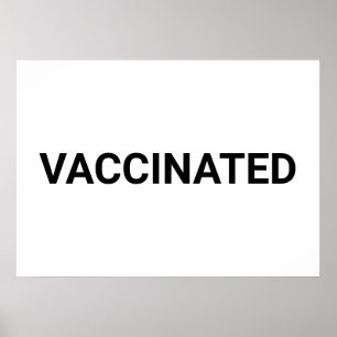 Affiche Vacciné, noir blanc personnalisable