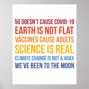 Affiche Vaccines Science Climate Change Is Real 5G Covid
