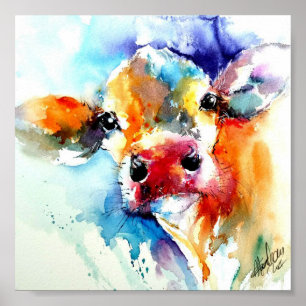 Affiche Vache agricole par Natalie Graham -