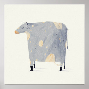 Affiche Vache avec des bottes