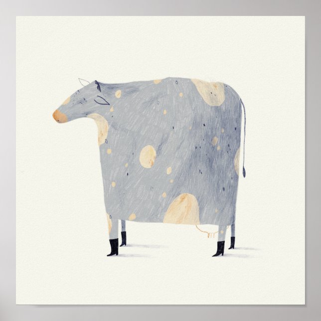 Affiche Vache avec des bottes (Devant)