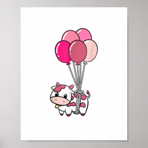 Affiche Vache Birthday Balloon Theme Party Fermier Anniver