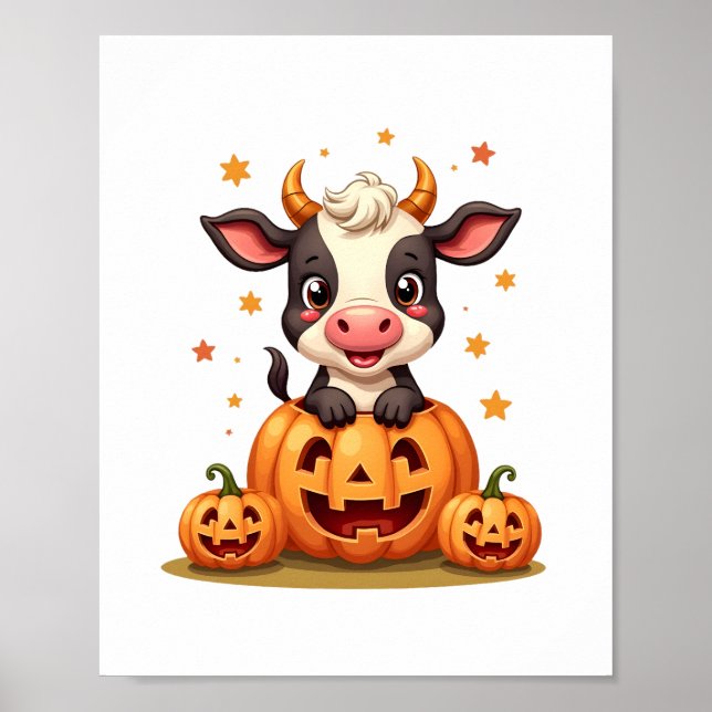 Affiche Vache citrouille Patch (Devant)