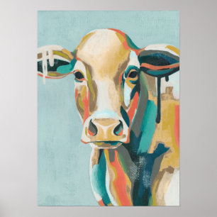 Affiche Vache colorée