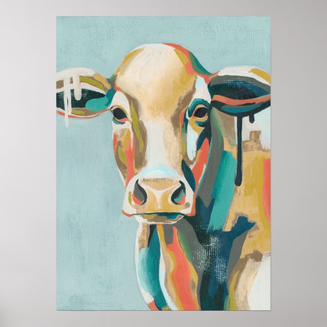 Affiche Vache colorée (Devant)