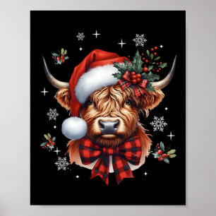 Affiche Vache Coquette De Noël Vache Mignonne Meuglement N