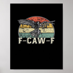Affiche Vache drôle F-Caw-F Oiseau drôle Vintage Coucher d