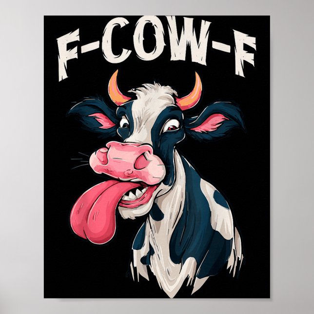 Affiche Vache drôle mème Fvache Vache Hommes Femmes  (Devant)