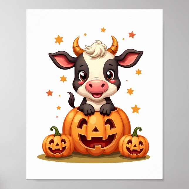 Affiche Vache du jardin de citrouilles (Devant)