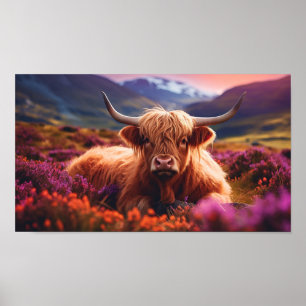 Affiche Vache écossaise des Highlands