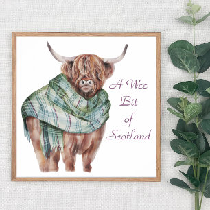 Affiche Vache écossaise Highland à Tartan Plaid Animal Art