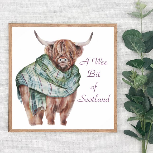 Affiche Vache écossaise Highland à Tartan Plaid Animal Art (Créateur téléchargé)