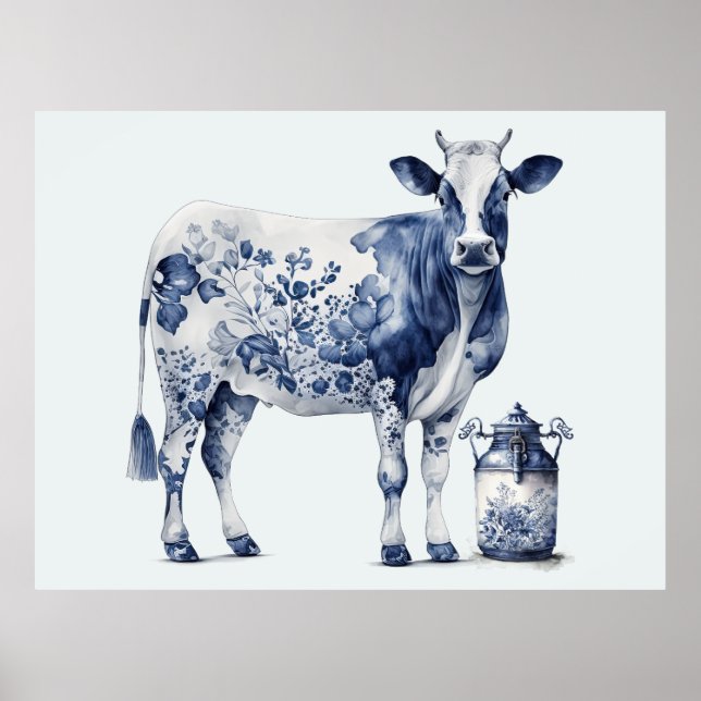 Affiche Vache et pot de lait (Devant)