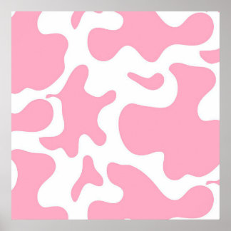 Affiche Vache fraise | toile de vache amusante