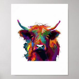 Affiche Vache friésienne Holstein - Vache mignonne - Cadea