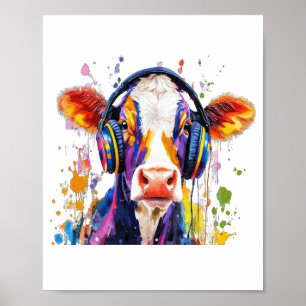 Affiche Vache Highland Colorée